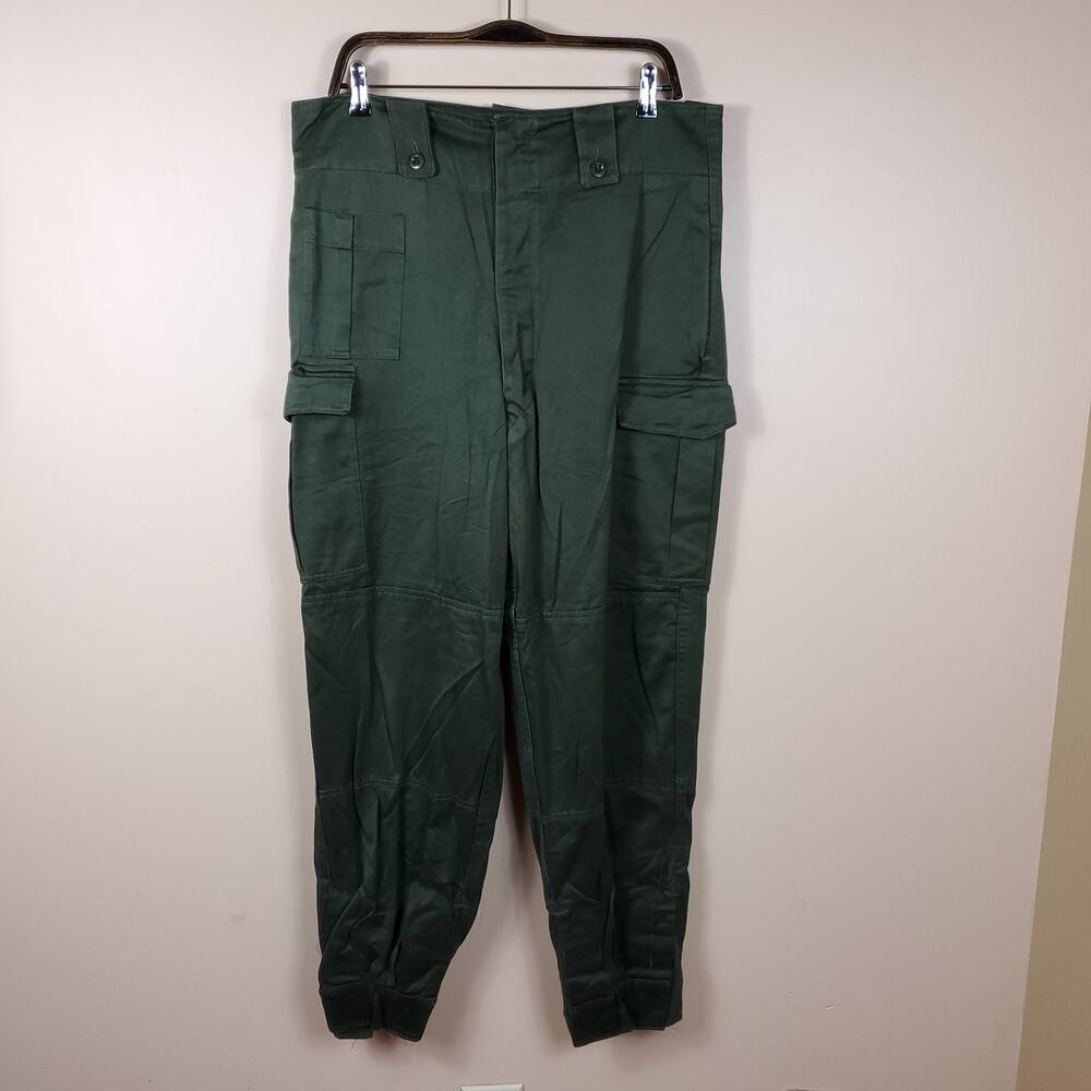Vintage 1971 Michielsens Sterckx Army Green Button Fly Cargo Pants Size L